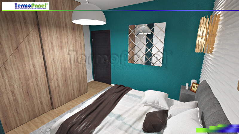 интерьер дома из сип панелей спальня 2